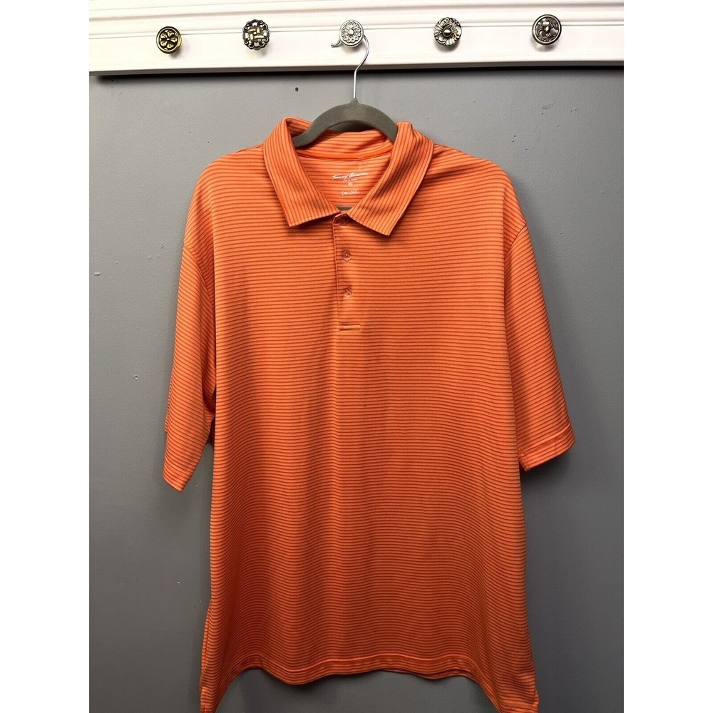Tommy‎ Armour Polo Men's 2XL Polo Dri-Logic Orange white Stripe XXL Flaw